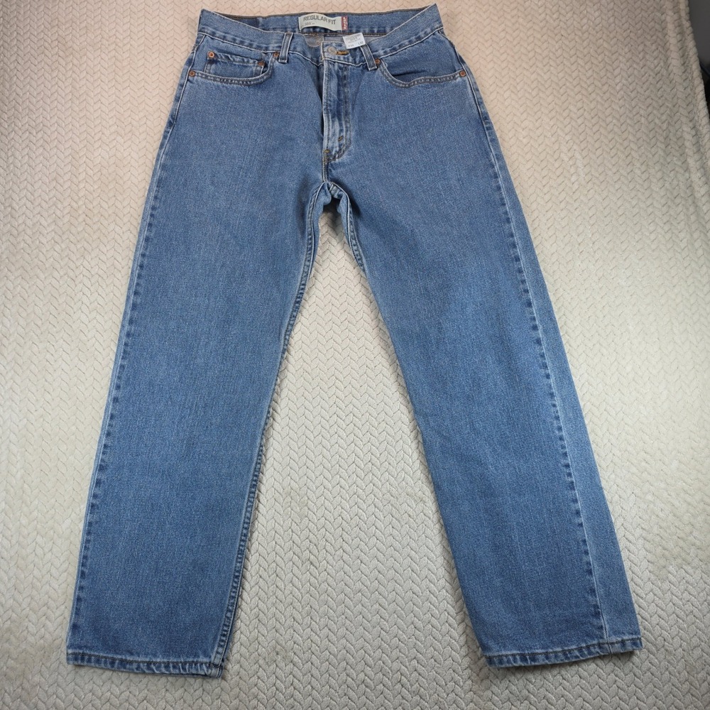 Vintage Y2K Levis 505 Regular Fit Mens Medium Wash Straight Leg Jeans W34 L32